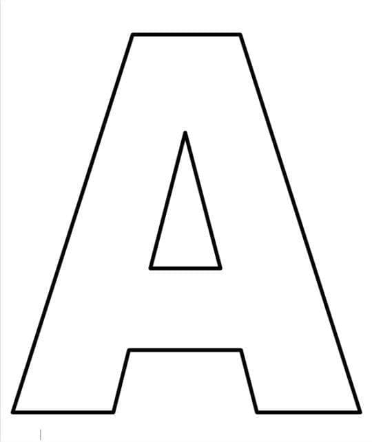 Desenho de Letra a Maiúscula para Colorir e Pintar