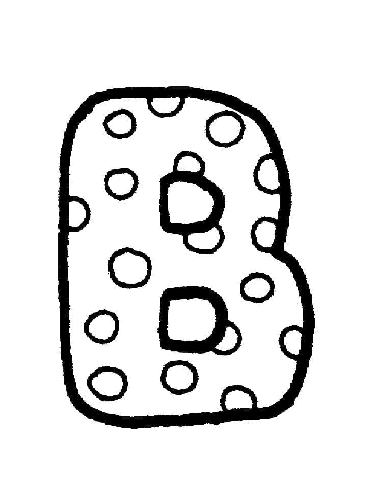 Desenho de Letra B Fofa para Colorir e Pintar