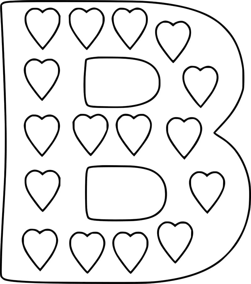 Desenho de Letra B Grátis para Colorir e Pintar