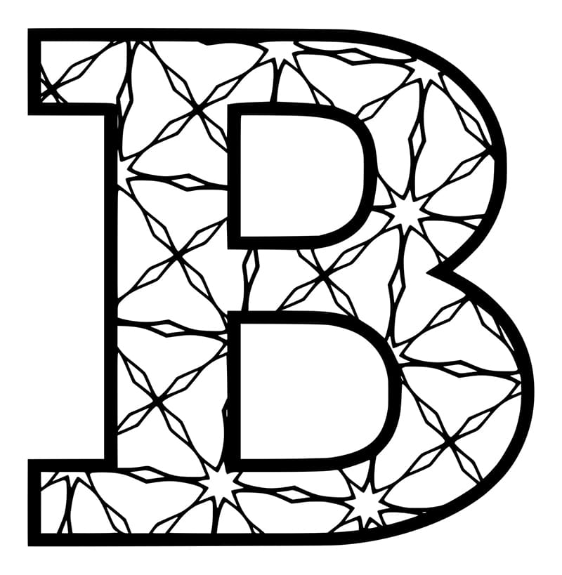Desenho de Letra B Grátis para Crianças para Colorir e Pintar