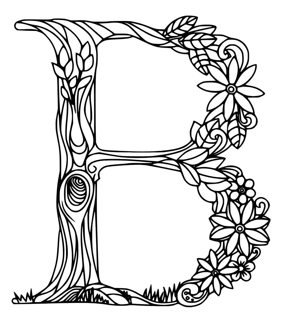Desenho de Letra B Incrível para Colorir e Pintar