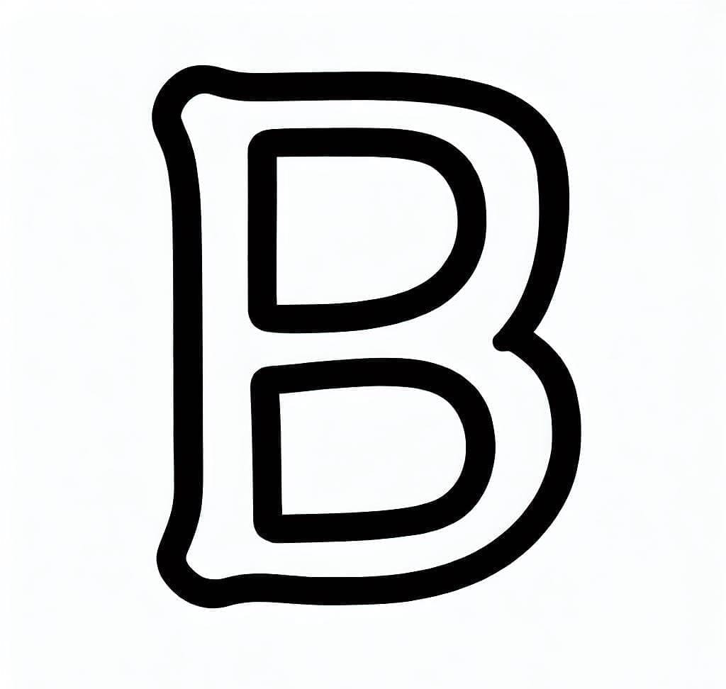 Desenho de Letra B para Crianças de 3 Ano para Colorir e Pintar