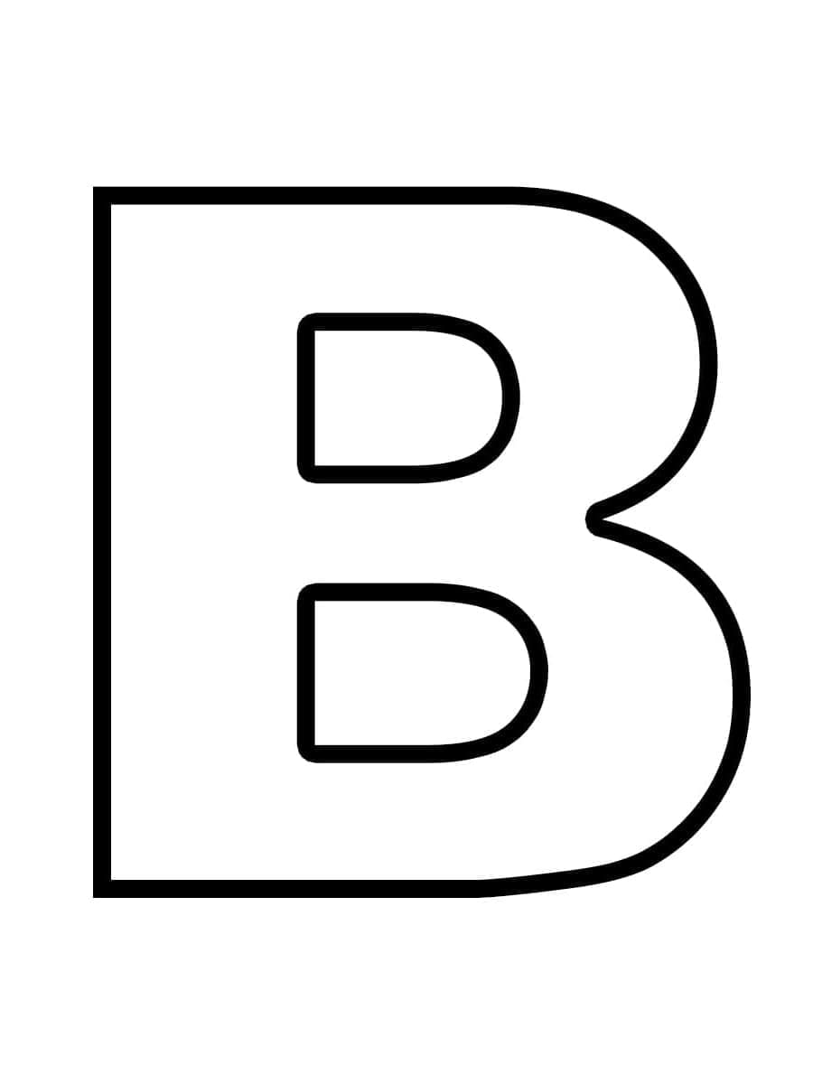 Desenho de Letra B Simples para Colorir e Pintar