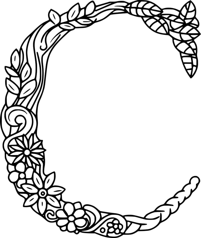 Desenho de Imagem da Letra C para Colorir e Pintar