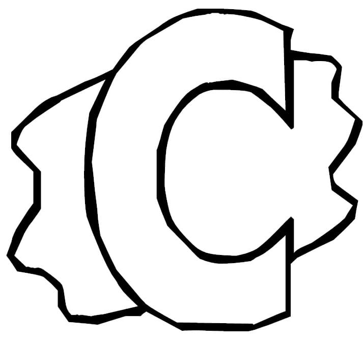 Desenho de Letra C Grátis para Crianças para Colorir e Pintar