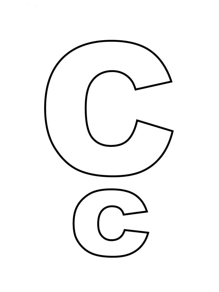 Desenho de Letra C Perfeita para Colorir e Pintar