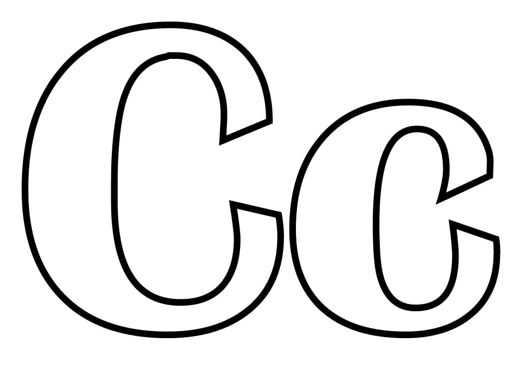 Desenho de Letra C Simples para Colorir e Pintar