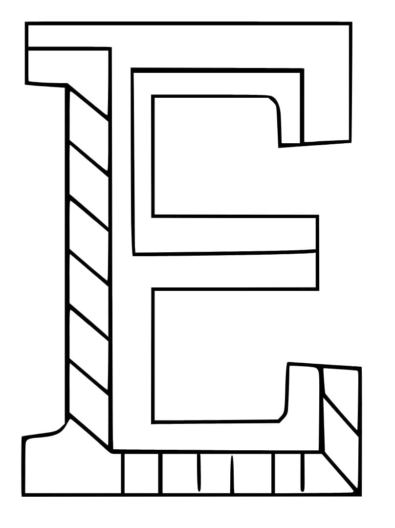 Desenho de Imagem de Letra e para Colorir e Pintar