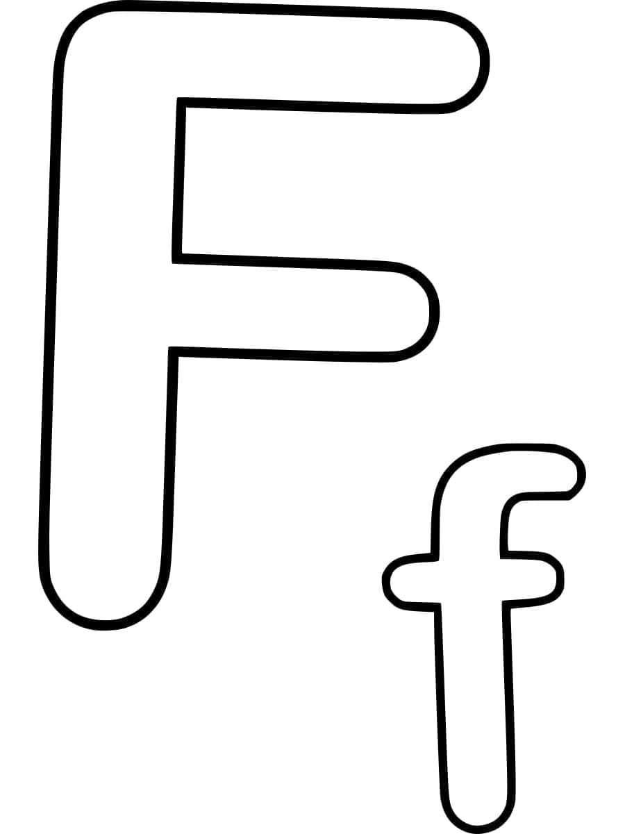 Desenho de Letra F para Crianças para Colorir e Pintar