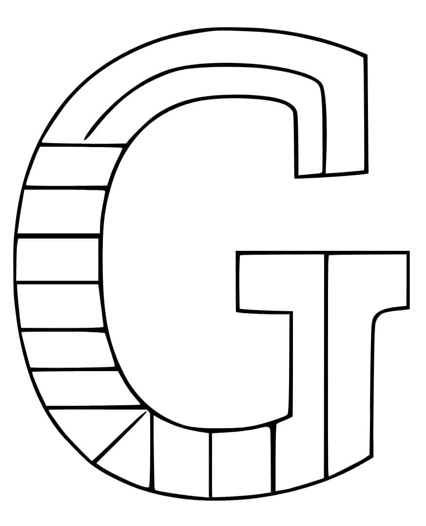 Desenho de Imagem da Letra G para Colorir e Pintar