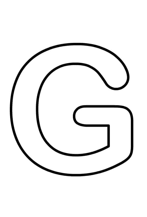 Desenho de Letra G Básica para Colorir e Pintar
