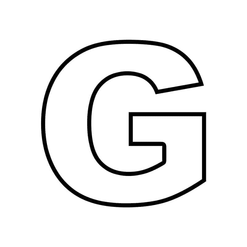 Desenho de Letra G Fácil para Colorir e Pintar