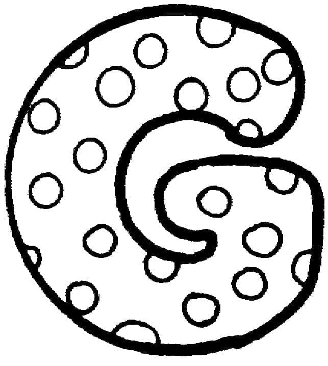 Desenho de Letra G Fofa para Colorir e Pintar