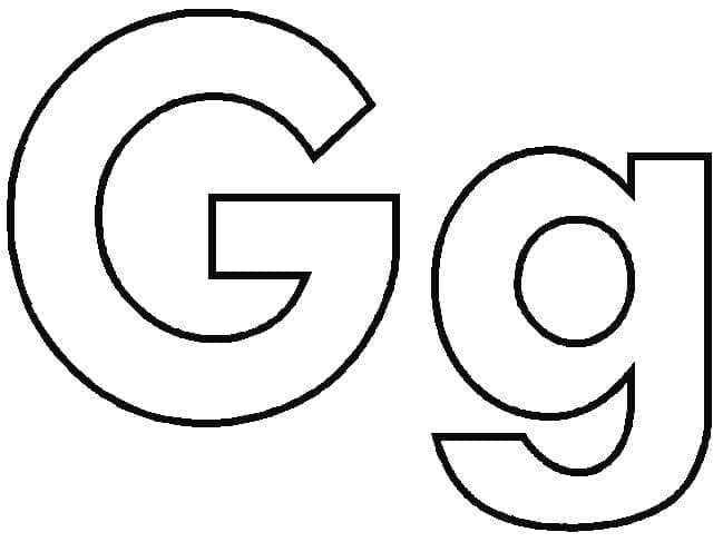 Desenho de Letra G no Alfabeto para Colorir e Pintar