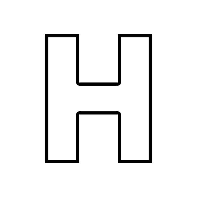 Desenho de Letra H Perfeita para Colorir e Pintar