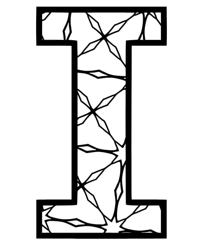 Desenho de Imagem de Letra I para Colorir e Pintar