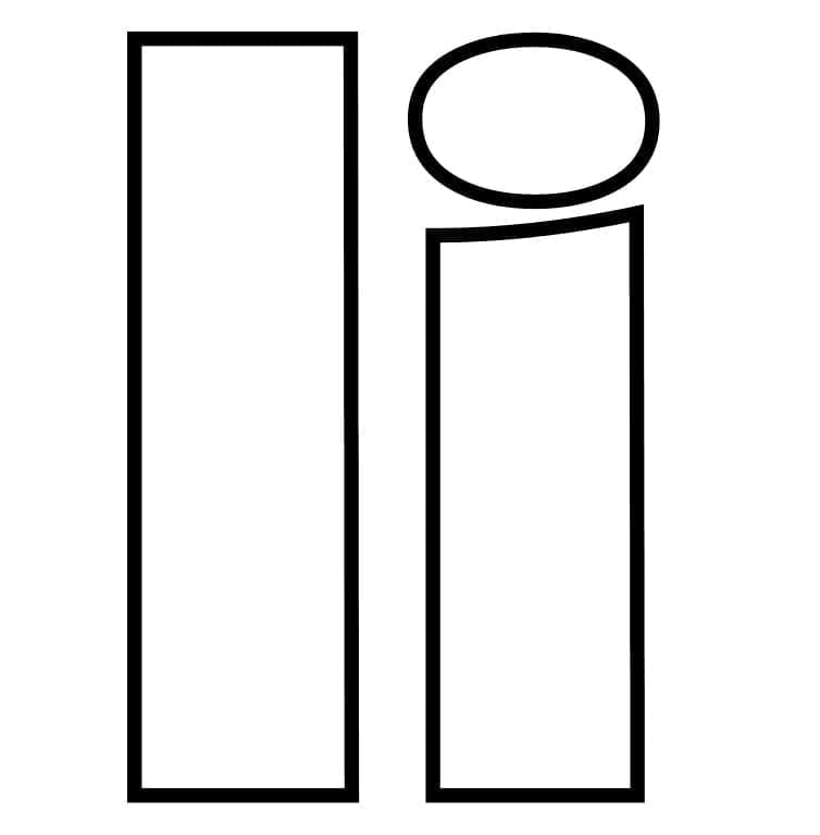 Desenho de Letra I Perfeita para Colorir e Pintar