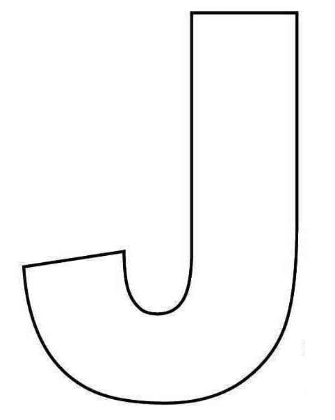 Desenho de Letra J Fácil para Colorir e Pintar