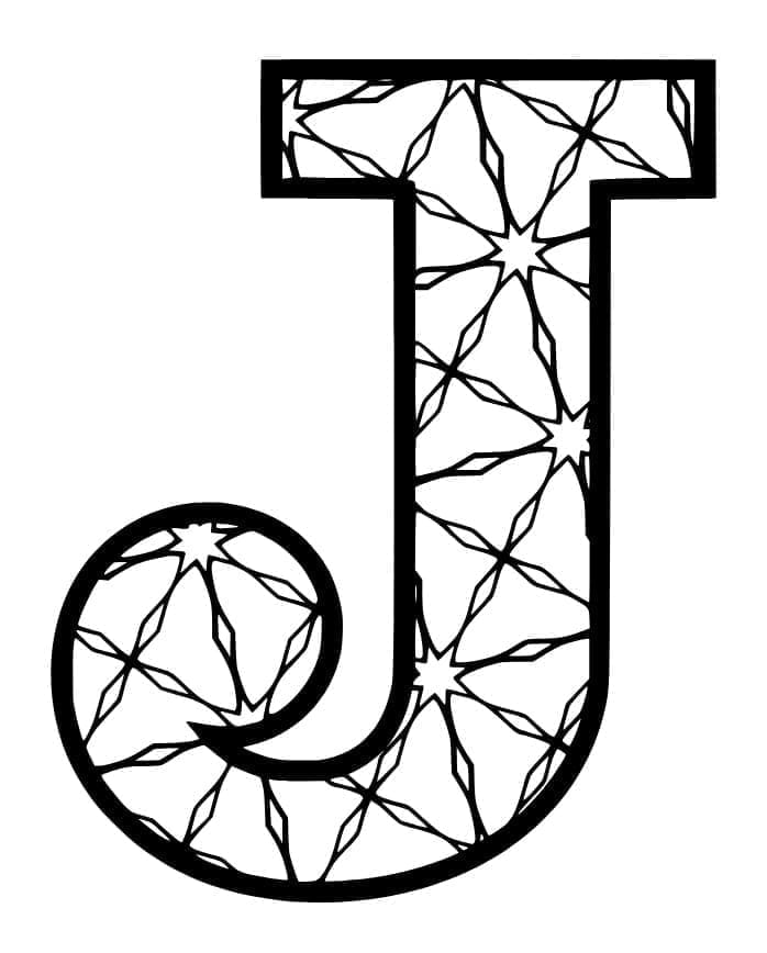 Desenho de Letra J Incrível para Colorir e Pintar