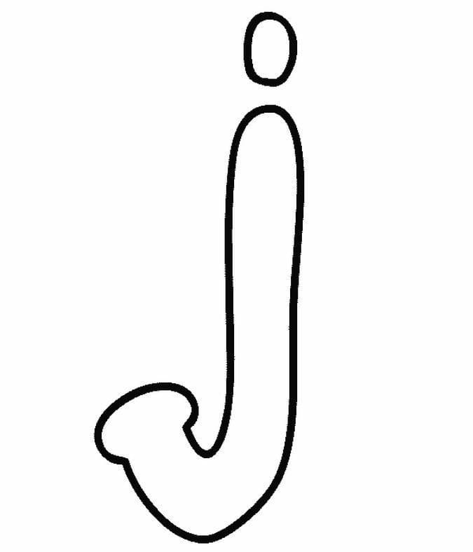 Desenho de Letra J Minúscula para Colorir e Pintar