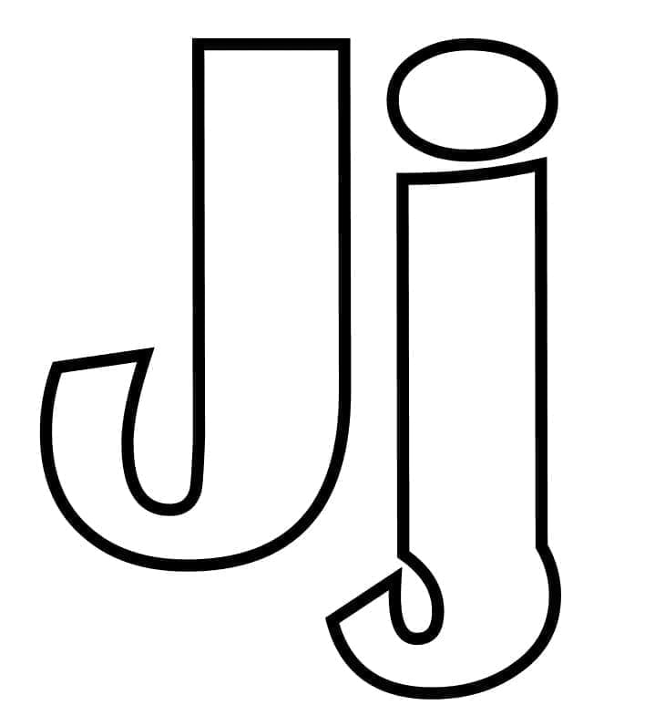 Desenho de Letra J Perfeita para Colorir e Pintar