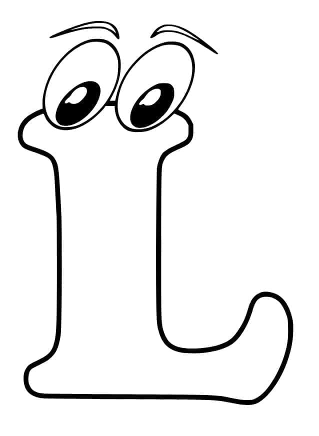 Desenho de Letra L Engracada para Colorir e Pintar