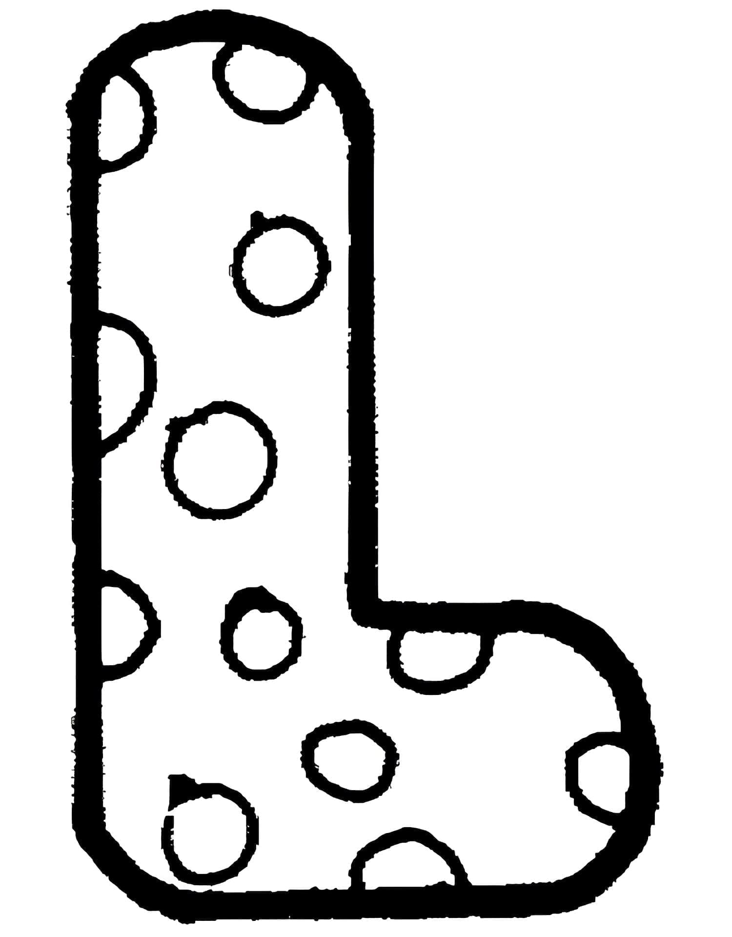 Desenho de Letra L Fofa para Colorir e Pintar