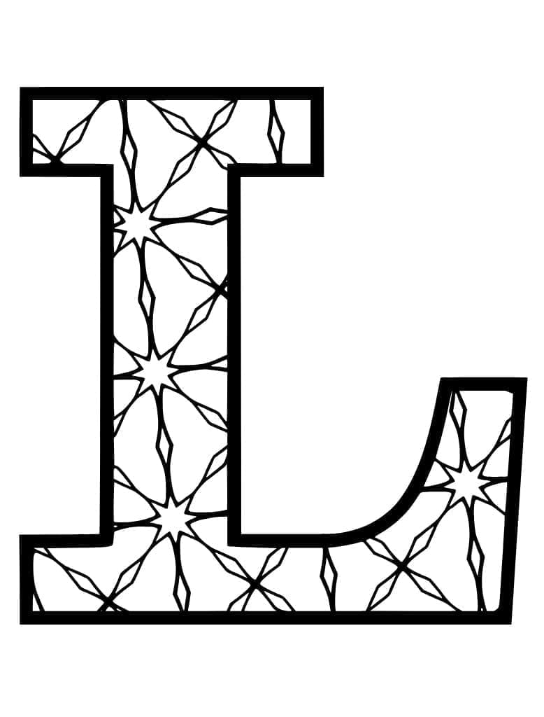 Desenho de Letra L Grátis para Colorir e Pintar