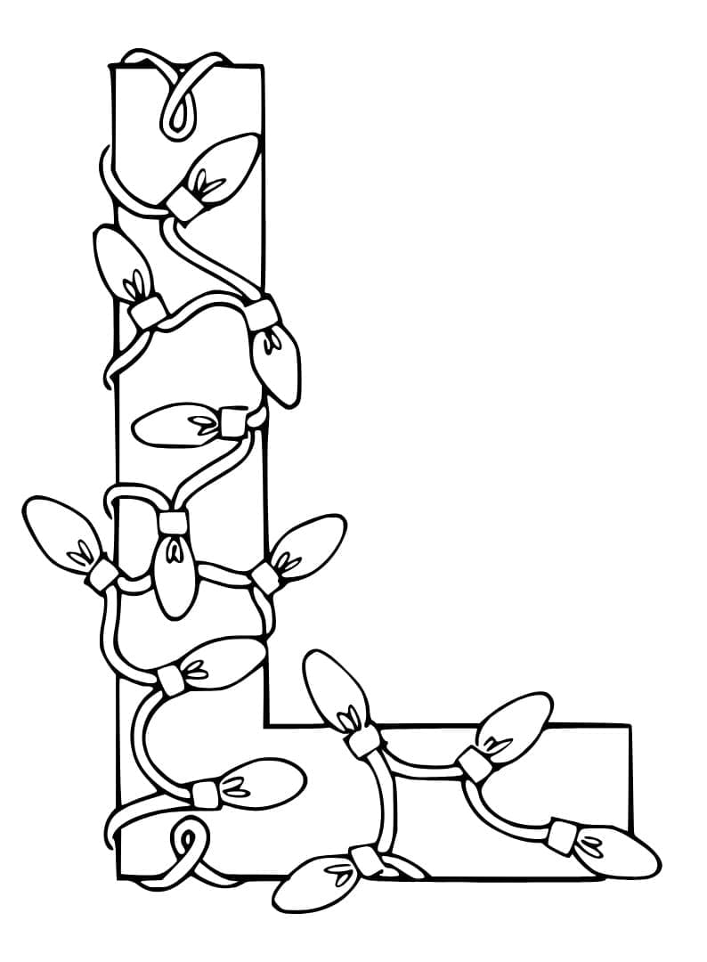 Desenho de Letra L no Alfabeto para Colorir e Pintar
