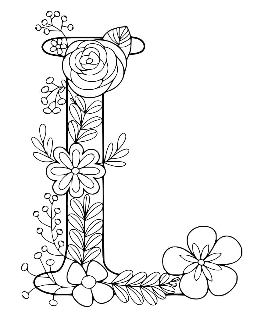 Desenho de Linda Letra L para Colorir e Pintar