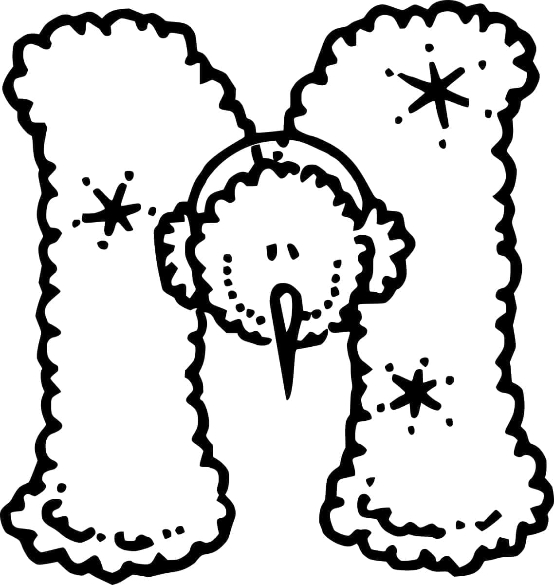 Desenho de Letra M para Crianças para Colorir e Pintar