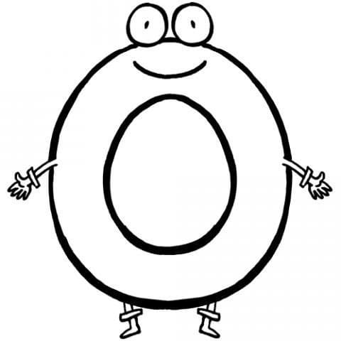 Desenho de Letra o Engracada para Colorir e Pintar