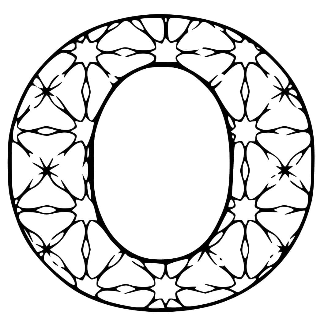 Desenho de Letra o Grátis para Crianças para Colorir e Pintar