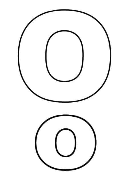 Desenho de Letra o Simples para Colorir e Pintar