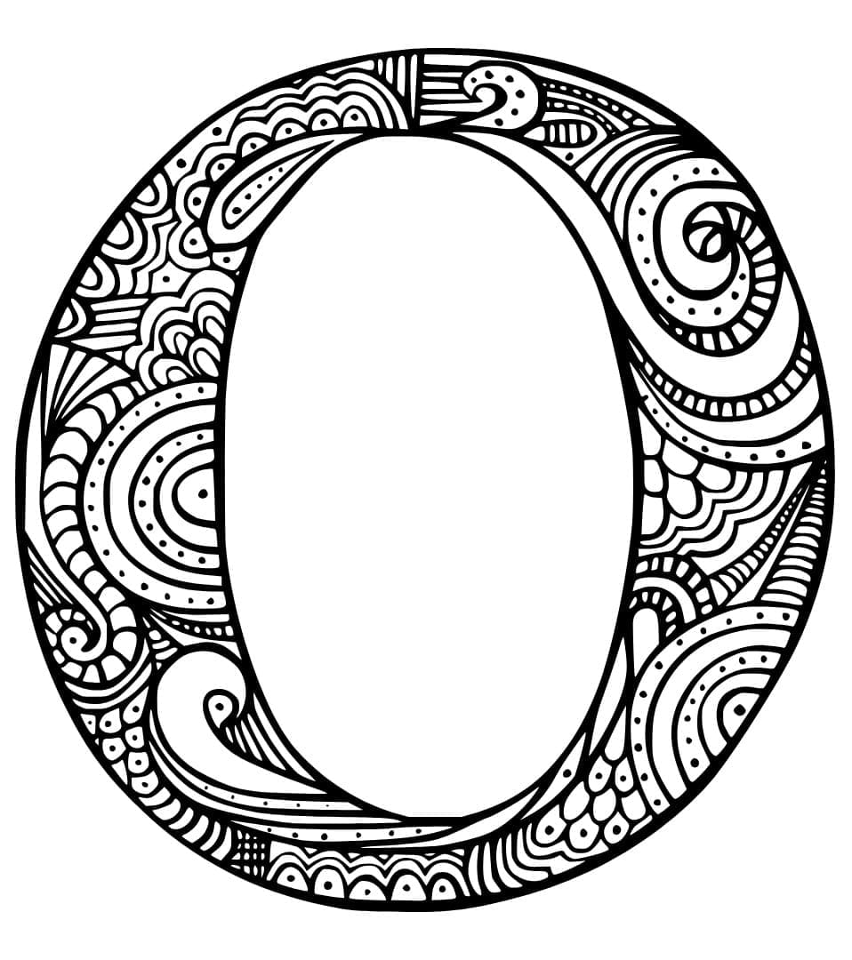 Desenho de Letra o Zentangle para Colorir e Pintar