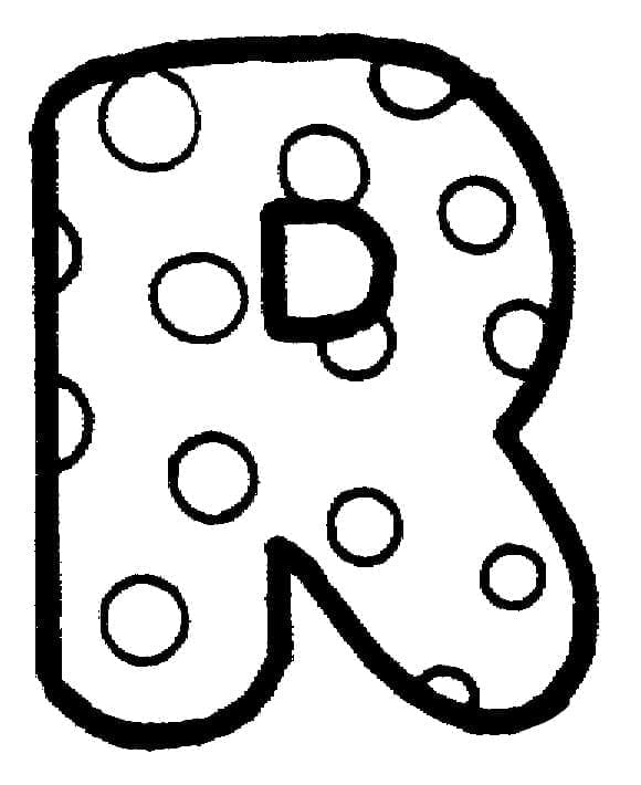 Desenho de Letra R Fofa para Colorir e Pintar