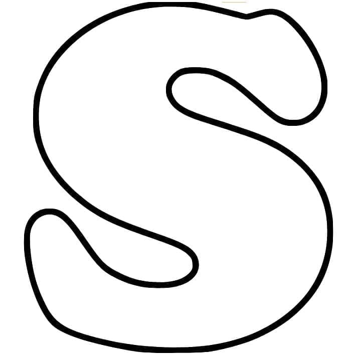 Desenho de Letra S Grátis para Colorir e Pintar