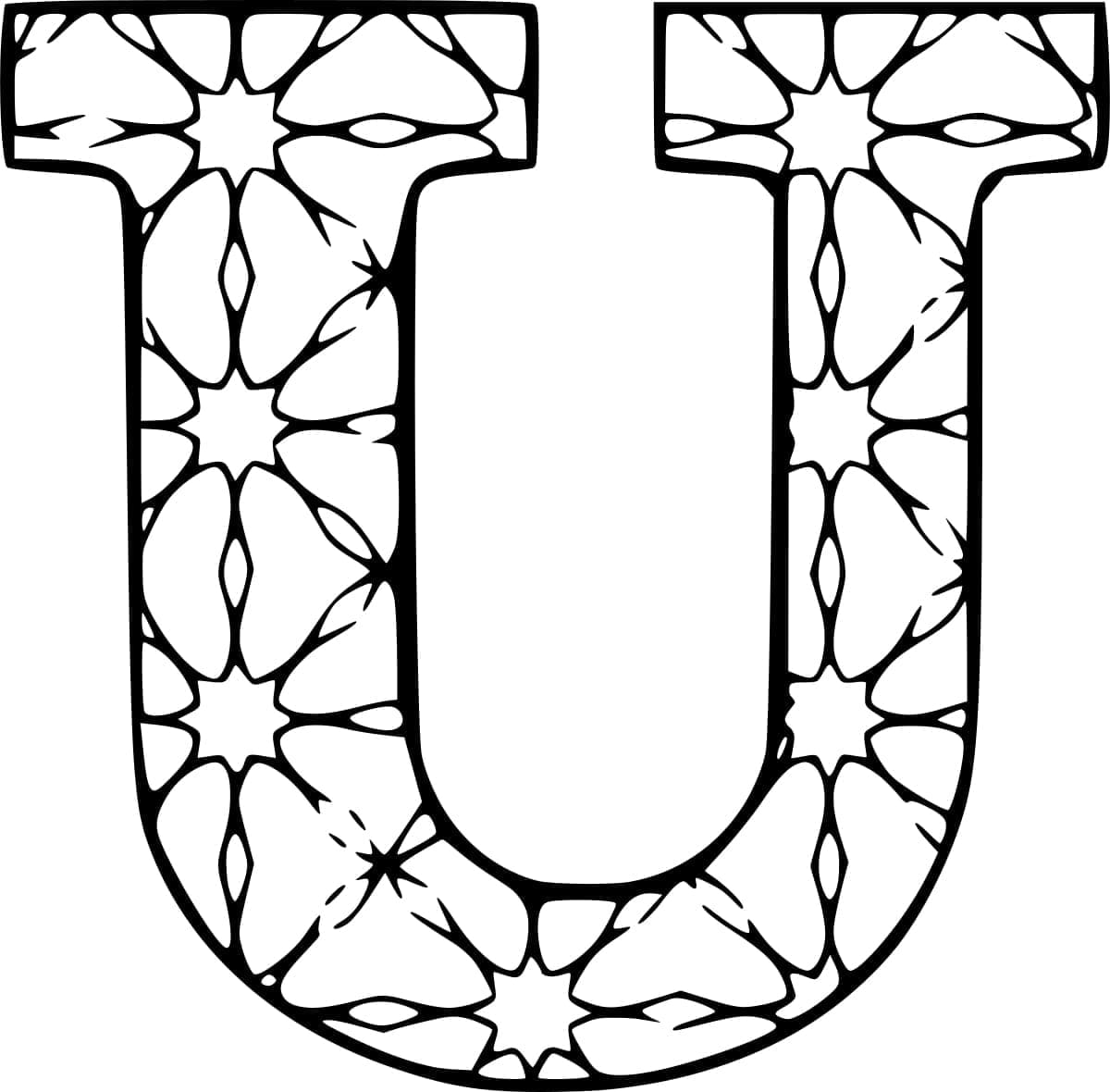 Desenho de Foto da Letra U para Colorir e Pintar