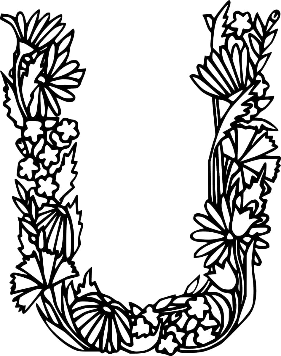Desenho de Imagem da Letra U para Colorir e Pintar