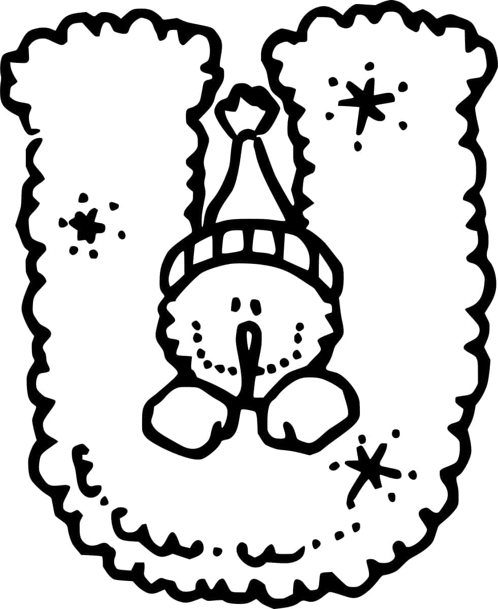Desenho de Letra U Engracada para Colorir e Pintar