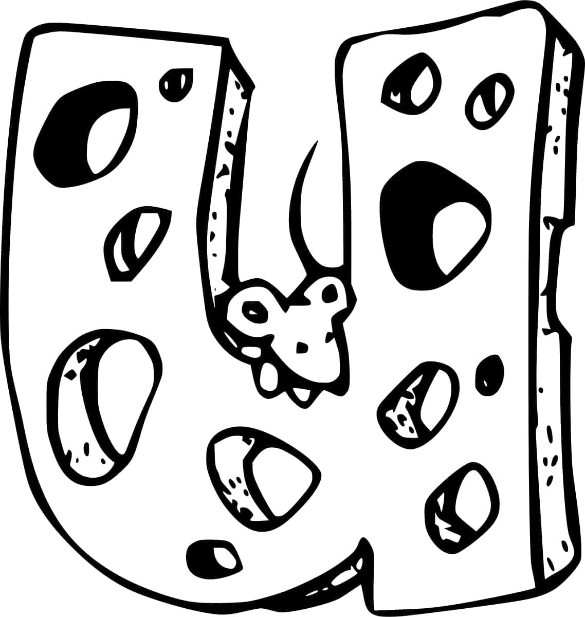 Desenho de Letra U Grátis para Crianças para Colorir e Pintar