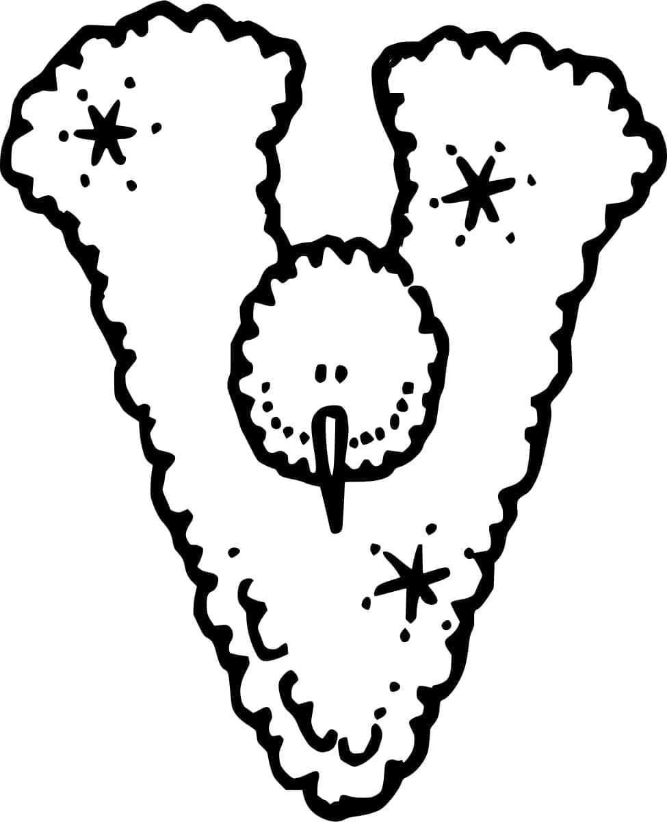 Desenho de Letra V Grátis para Crianças para Colorir e Pintar