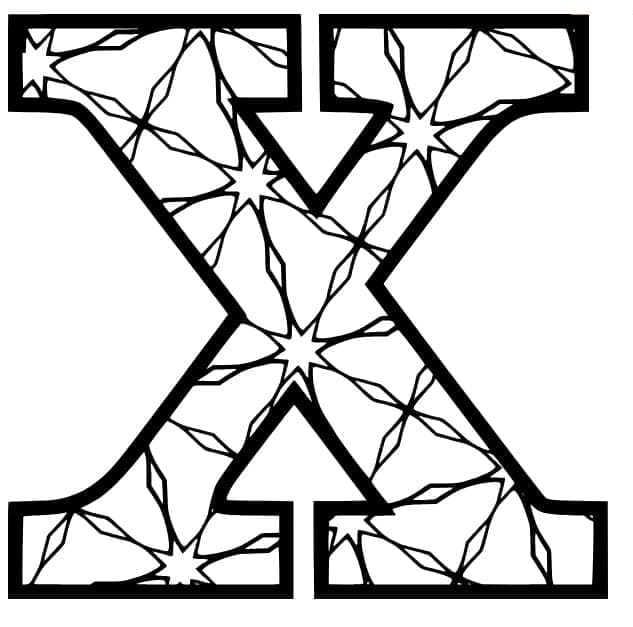 Desenho de Letra X para Crianças para Colorir e Pintar