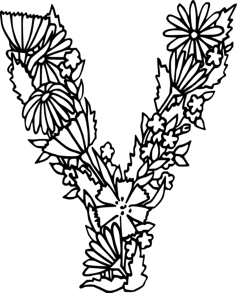 Desenho de Imagem da Letra Y para Colorir e Pintar