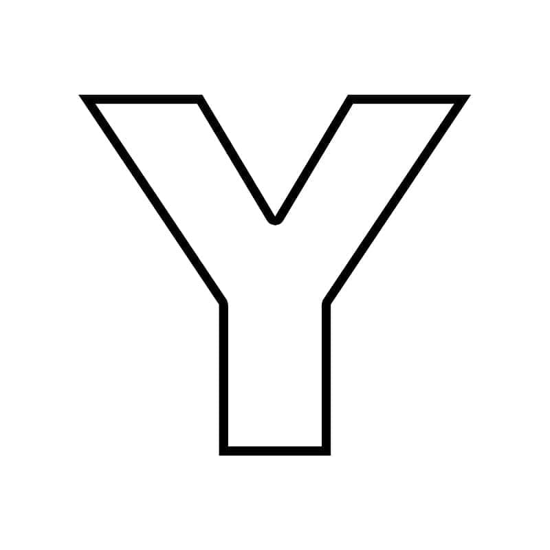 Desenho de Letra Y Fácil para Colorir e Pintar