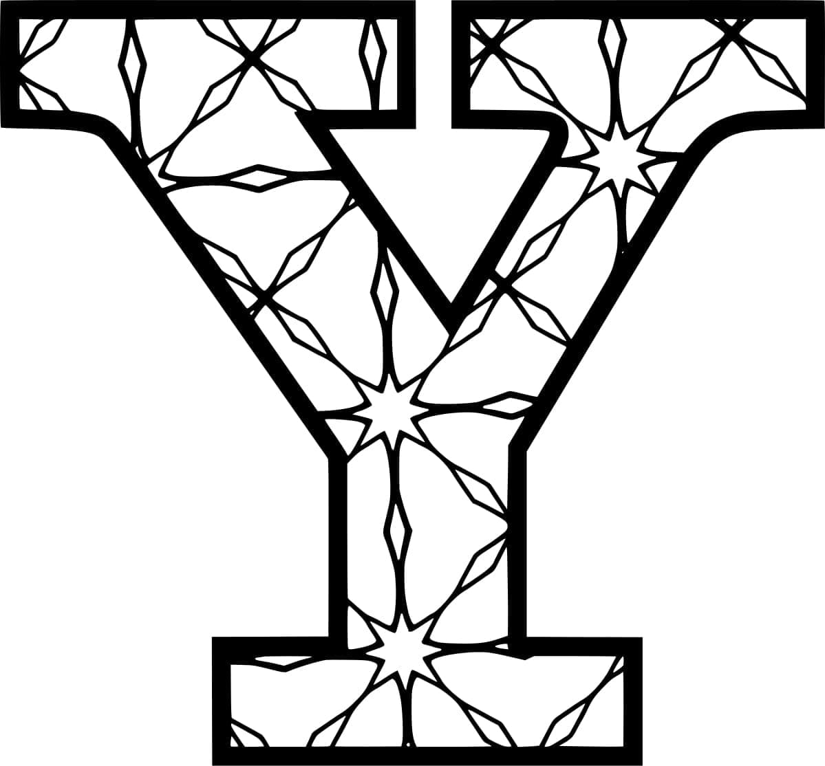 Desenho de Letra Y Grátis para Crianças para Colorir e Pintar