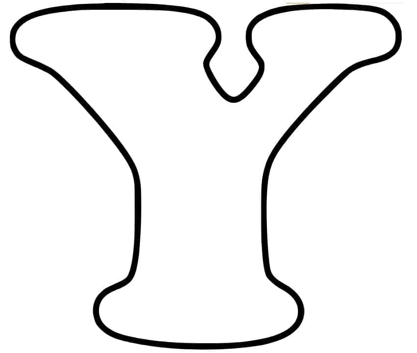 Desenho de Letra Y Muito Simples para Colorir e Pintar