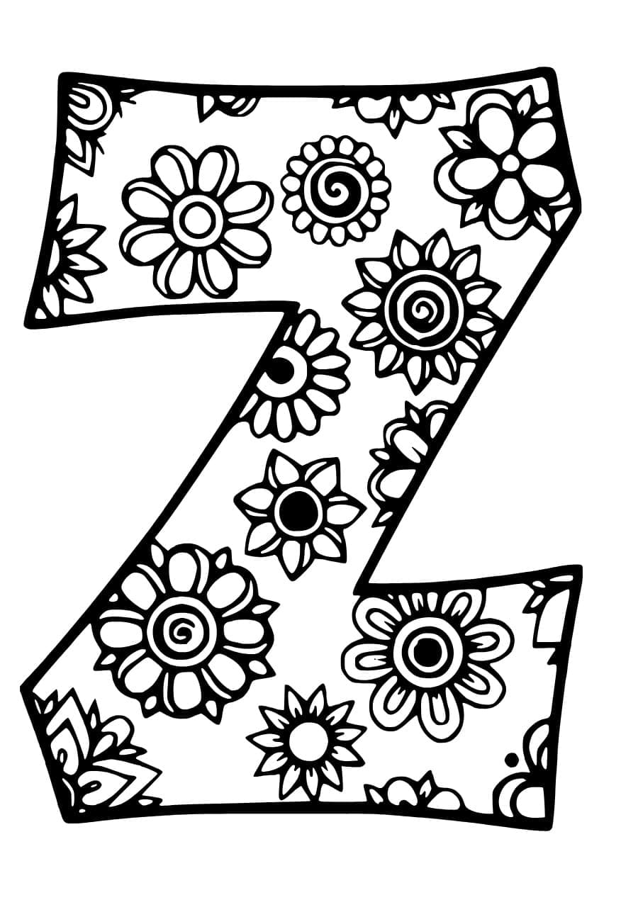 Desenho de Bela Letra Z para Colorir e Pintar