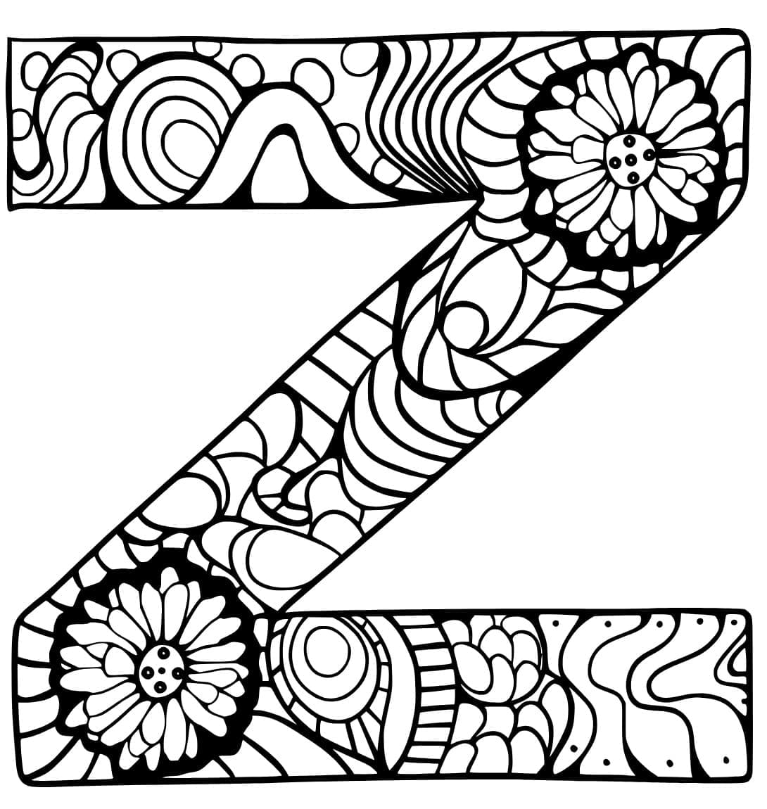 Desenho de Imagem da Letra Z para Colorir e Pintar