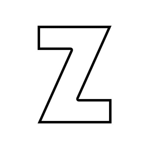 Desenho de Letra Z no Alfabeto para Colorir e Pintar